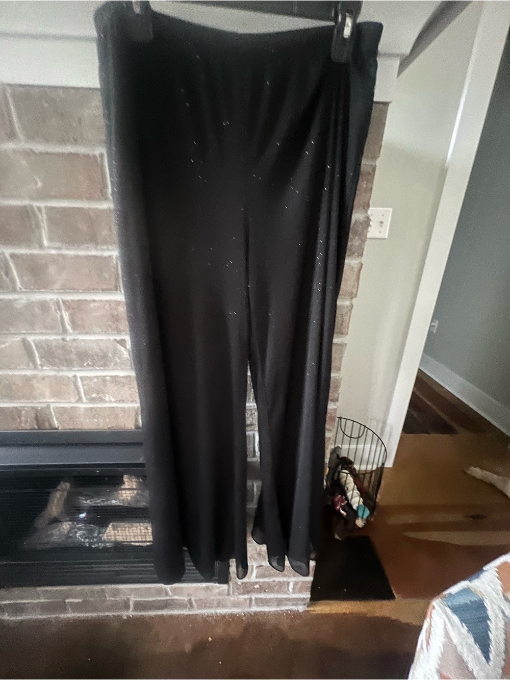 MSK Black Wide-Leg Sparkle Pants